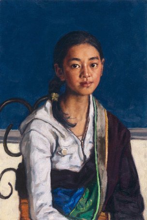 近现代 杨飞云 甘南藏族女孩[人物]