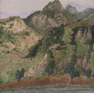 近现代 李翔 霞云草木秀-N 66X66[风景]