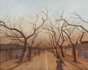 近现代 张晖 晚秋[风景] 