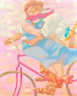 近现代 佚名 油画 野餐路上[人物]