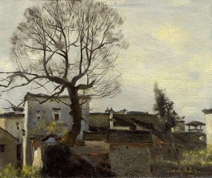 近现代 佚名 皖南之晨 46cmx55cm[风景]