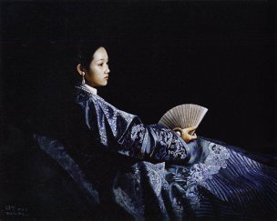 近现代 姜国芳 大宫女（蓝色调）[人物] 