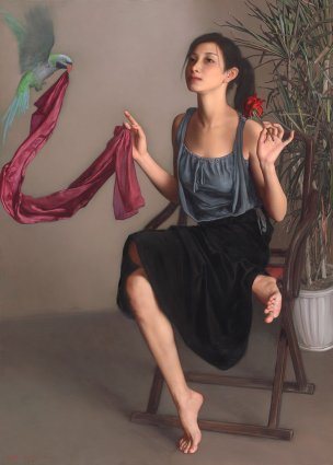 近现代 李贵君 温情 85x120[人物] 